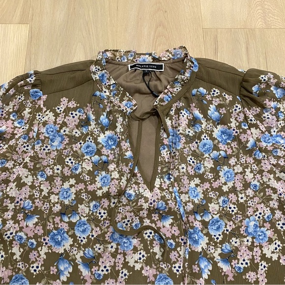 Melanie Lyne | NWT Brown Floral Chiffon Blouse 🩷 - Picture 2 of 10